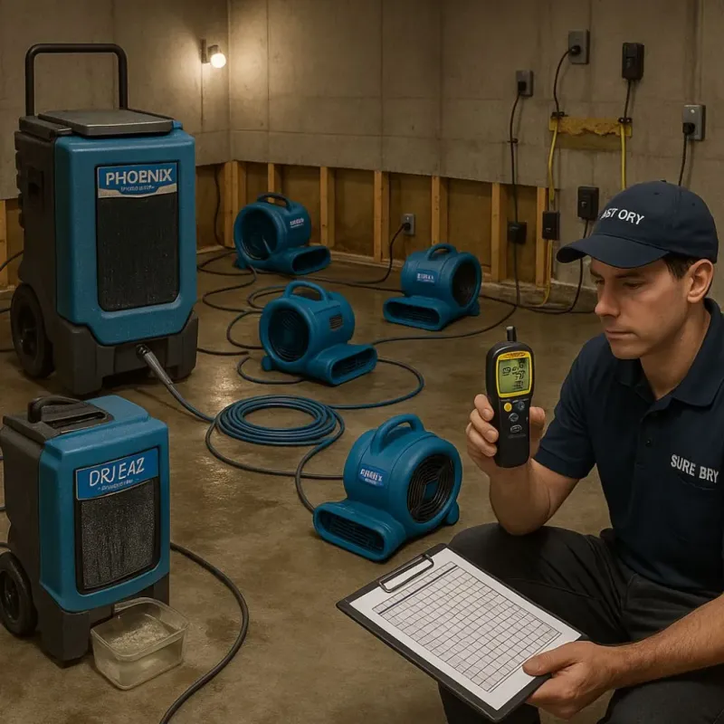 Structural Drying and Dehumidification process in East Rutherford, NJ